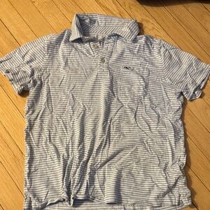 Vineyard Vines Blue and White Striped Polo Shirt